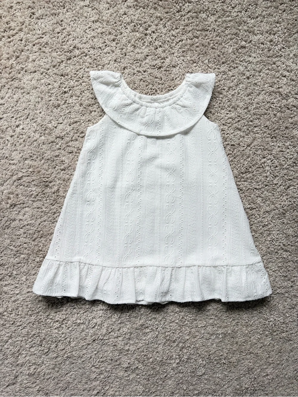 NWOT The Children’s Place White Eyelet Ruffle Toddler Dress 3T